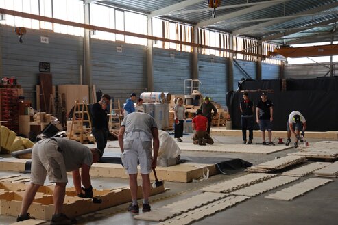 Green Building Lab Assembly Green Building Lab Assembly, busy workspace, work in process